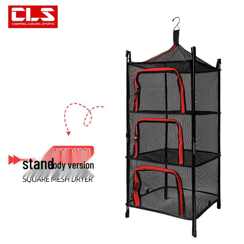 Four-Layer Outdoor Folding Drying Rack for Camping and Fish 84*39CM
