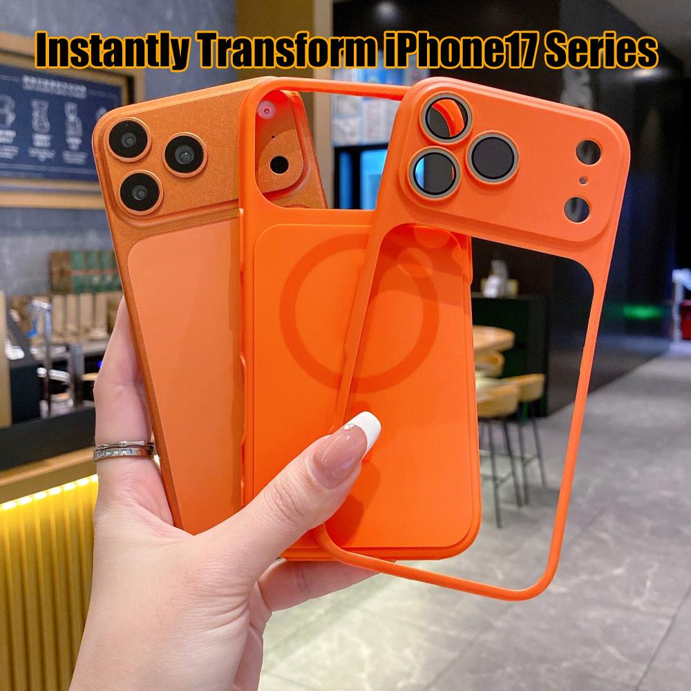 Instant Change To 17 Pro Max Magnetic 2in1 Case For For Iphone 17 Air 16 15 14 13 12 Pro Max 11 for Charging TPU Matte Cover