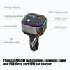 High Power Car Charger PD65W Retractable USB C Cable with 18W USB A /Type C Port Voltages Display Intelligent Protections