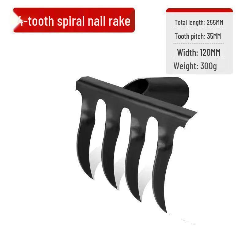 Manganese Steel Hand-Forged Spiral Rake: Multifunctional Garden Tool