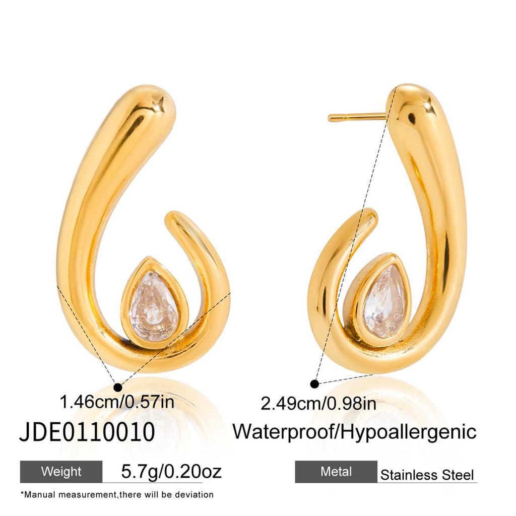 Youthway Exquisite Stainless Steel Spiral Hoop Earrings Unusual Anti Allergic Waterproof Metal Gold Color Jewelry Party Gift