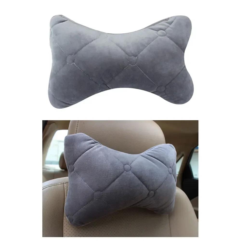 Car Neck Pillow Winter Cotton Seat Headrest Universal Car Neckrest Support Breathable Fabric Cover Relieve Soreness for Travel