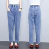 2026 New Women's High Waist Mom Jeans - Spring/Summer Slimming Harem Carrot Pants for Middle-Aged - Cropped Straight Leg