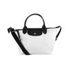 Longchamp Le Pliage Energy 25 Button Zipper Closure Canvas And Leather Dumpling Shoulder Crossbody Tote Bag Small Women Bags Black White 1512HSR007