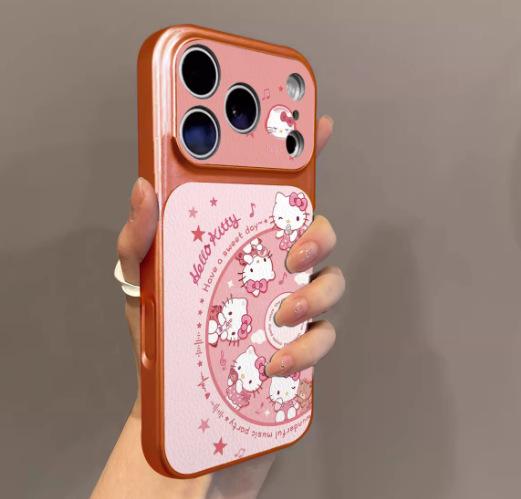Applicable to iphone11pro mobile phone case music record Hello Kitty iPhone11 2-in-1 lambskin 11