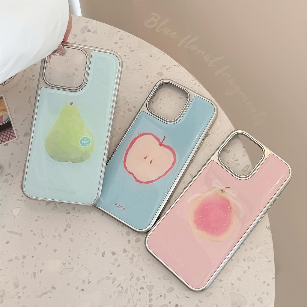 Fruit Suitable for Apple 15pro Max Mobile Phone Case Iphone16 Drop Glue13 Electroplating14 Niche 12 Huawei