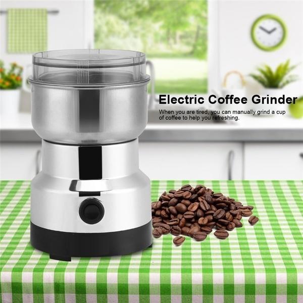 Elektrische Kaffeebohnenmühle aus Edelstahl für Zuhause und Küche, 220 V, EU/AU/UK/US