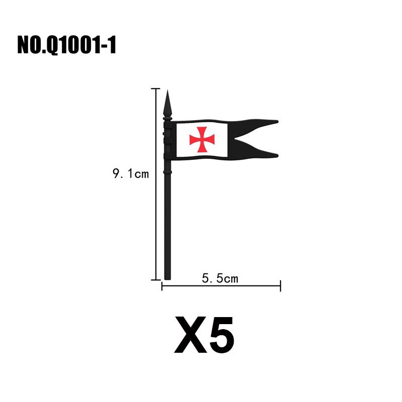 Military Building Blocks Medieval Solider Knights Accessories Shoulder Armor Model Vest Mount Flag Shield Horse Sword Bricks MOC