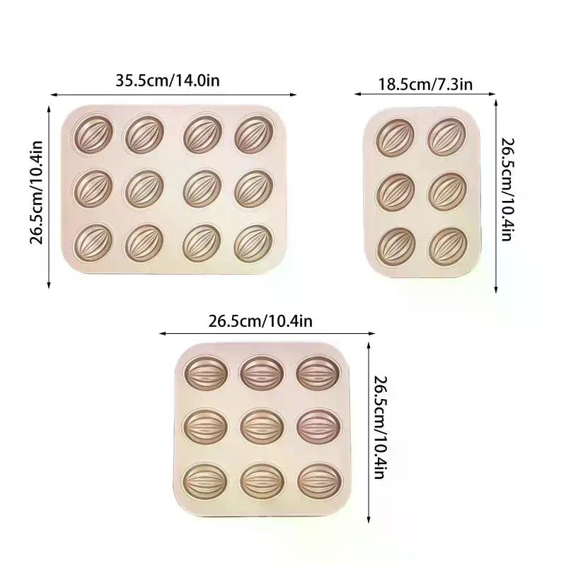 High-quality 6/9/12 Cavity Cake Mold Non-stick Coating Olive-shaped Baking Tray DIY Carbon Steel Muffins Moulds Kitchen Home