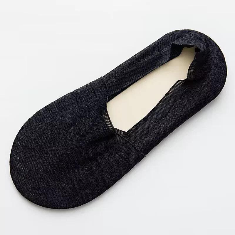 Spring/Summer Women's Breathable Jacquard Lace Boat Socks - Sweat-Absorbent, Thin, Low-Cut, Non-Slip Heel Grip, Invisible Design