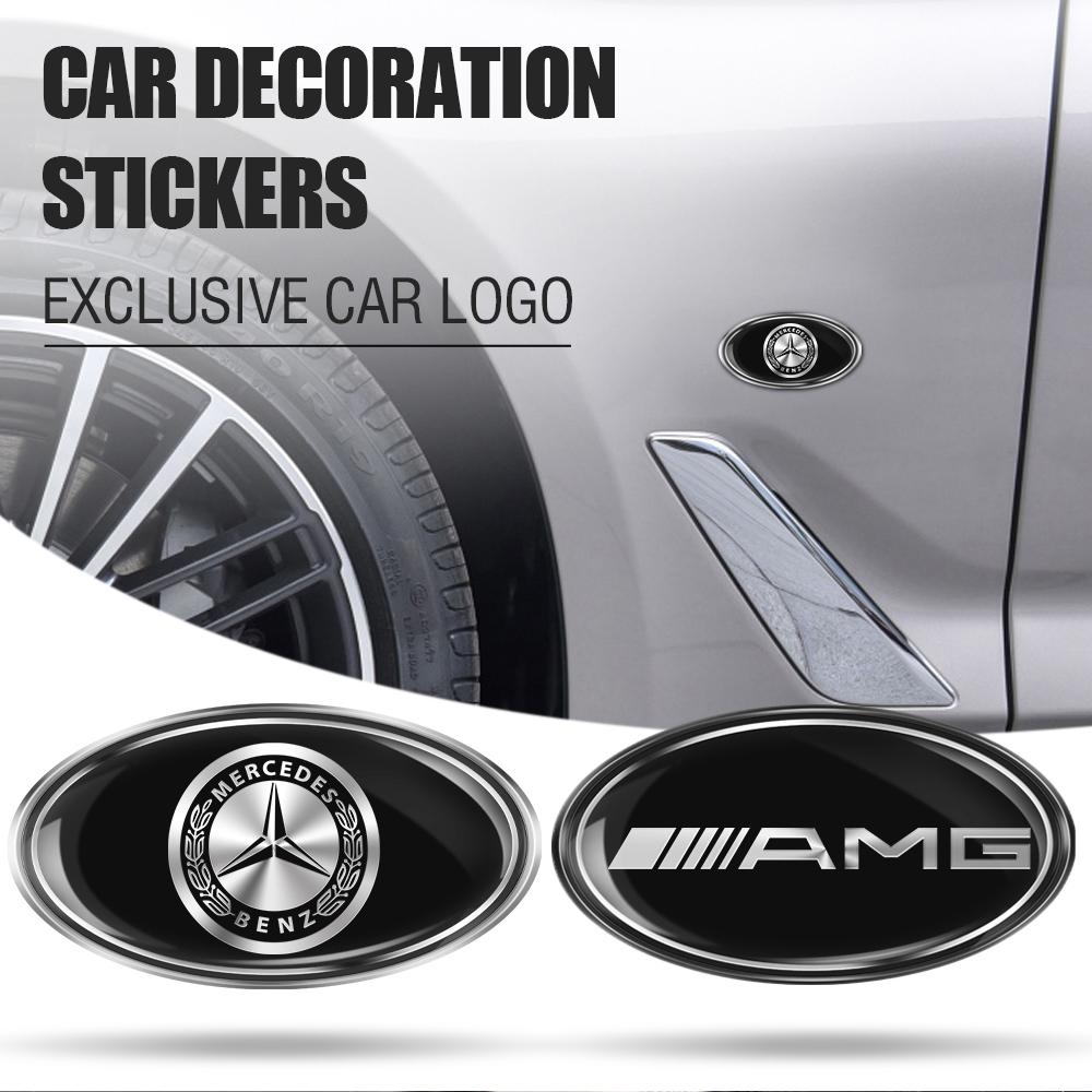 NHFW5 Car Styling Side Body Aluminum Badge Decoration Trunk Sticker For Mercedes Benz AMG W204 W205 W203 W211 W212 W213 W201 W210 W124