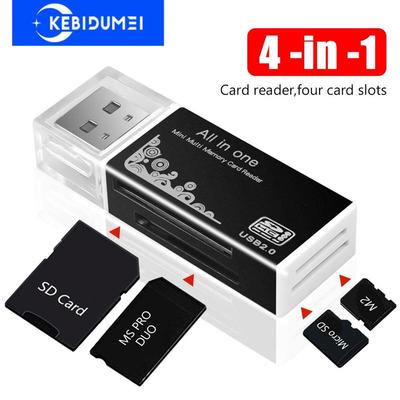 4-in-1-USB-Kartenleser-Adapter für Memory Stick Pro Duo Micro SD/T-Flash/M2/MS