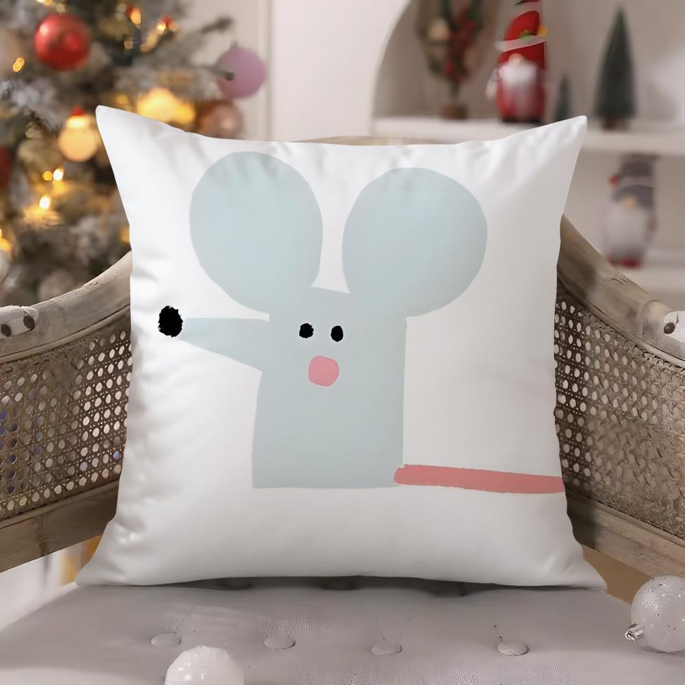 Fantasy Cartoon Colorful Animal Patterns Pillow Case Comfort Sofa Bed Silky elegant Invisible zipper Decorative cushion cover