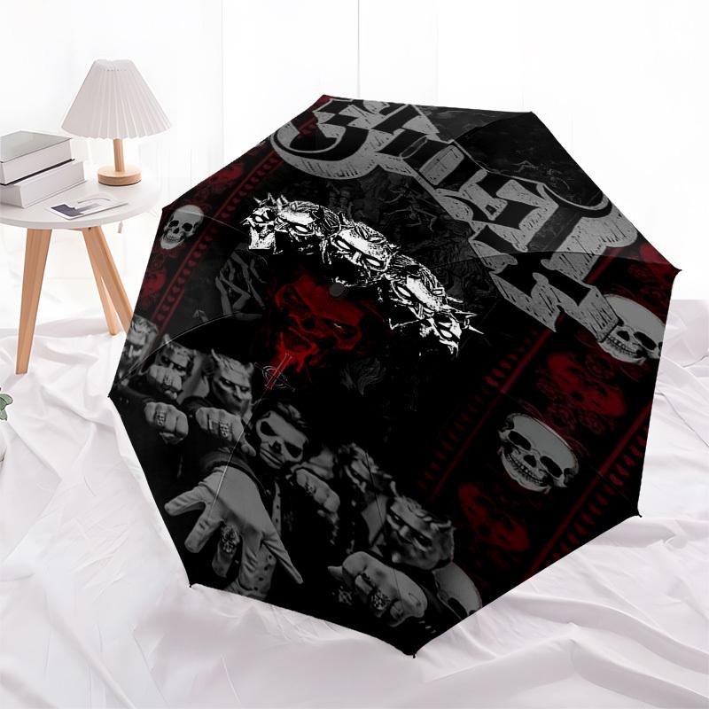 1pc Skulls Gothic Automatic Open, Windproof, Compact Travel Umbrella, Gift for Birthday, Christmas, Business 93013