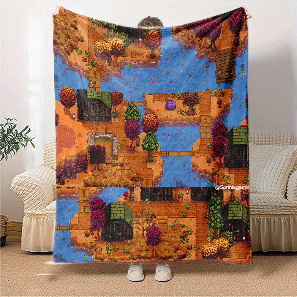 1pc Blanket - game Stardew Valley Print Design,Lightweight Blanket for Sofa,Bed- Soft &Warm,Gift for All Seasons