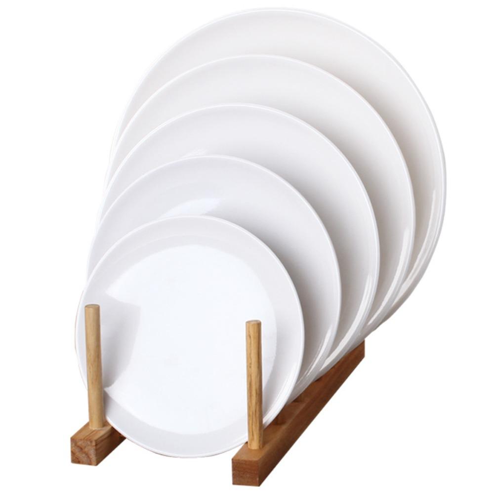 Round White Disc Fall-resistant Dinner Plate Household Melamine White Dish  Restaurant