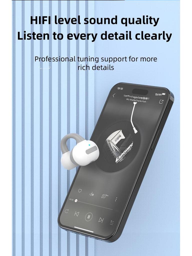 MS8 Bluetooth Bone Conduction Single-Ear Headset with Clip-On, Non-In-Ear, Hanging Ear Style, and TWS Technology.