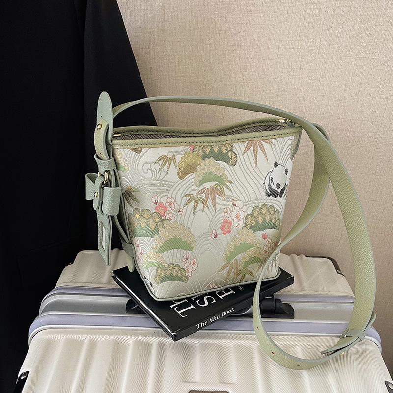 Song Brocade DIY Embroidery Kit: Chinese-Style Handmade Bucket Tote & Crossbody Bag.