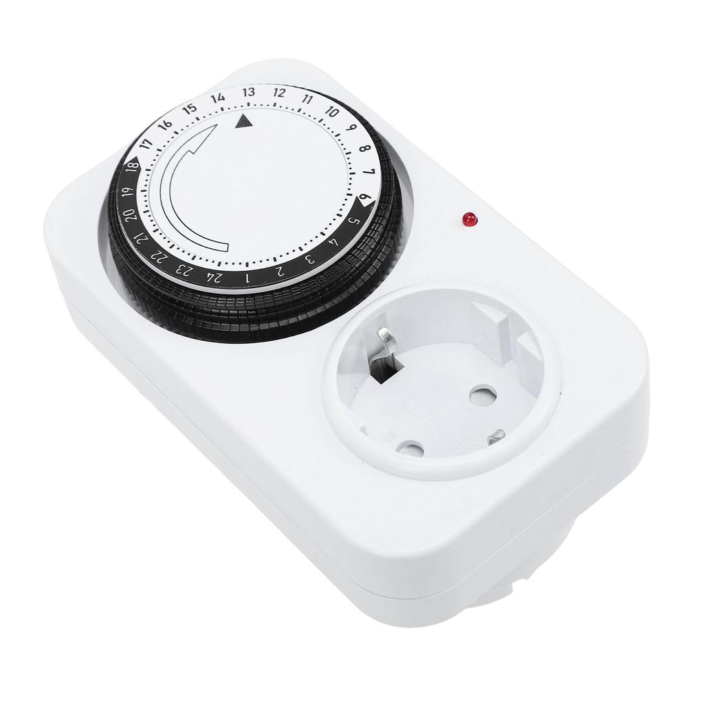 Mechanical Timer Socket with 96 Switching Segments(15 Minutes) 24 Hour Analogue Timer for Indoor Use with Child Lock