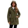 Womens Softshell Jacket With Hood Windproof Rain Resistant Outdoor Coat Long Sleeve Loose Fit Hiking Commuting Fall Winter