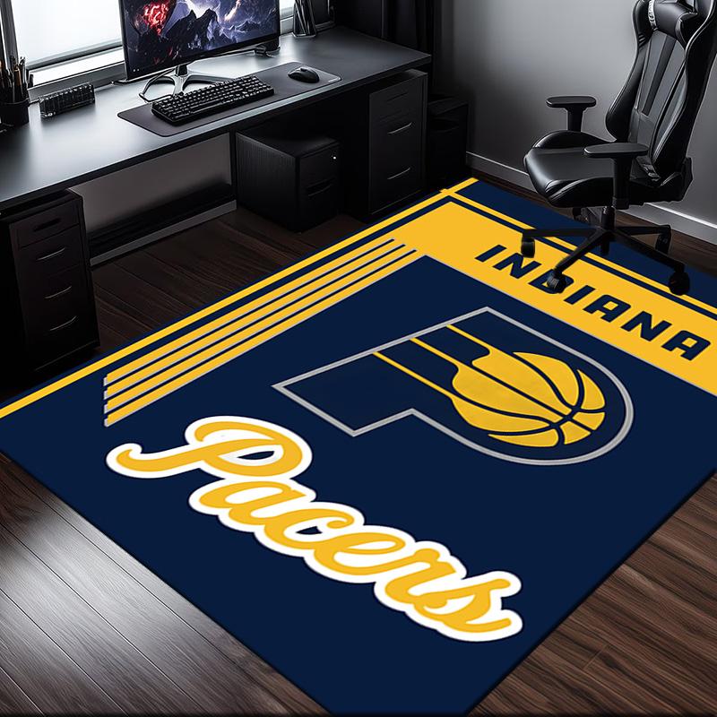 Pacers Basketball Team Rug Office Carpet Non-Slip Mat, Chair Rug Floor Covering for Gaming, Bedroom, Living Room , Home Decor Christmas Gift