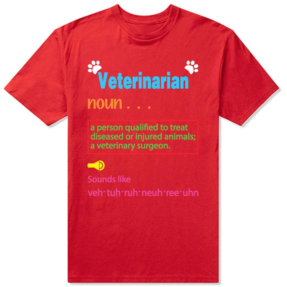 Смешная ретро лапа ветеринар ветеринарный определение подарок футболки лето ветеринарная графика хлопок уличная одежда футболка с коротким рукавом S