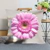 Neuankunft Gerbera Blumenkissenbezug Schlafzimmer Home Office Dekorative Kissenhülle Quadratisch Reißverschluss Kissenbezüge Satin Weich Kein Ausbleichen