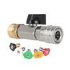 M22 14MM Adaptor With Ball Valve With 1/4" Quick Hitch For High Pressure Wash Hose Switch On/Off Funciton
