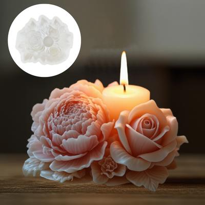 Pfingstrose Knospenstrauß Kerze Silikonform Pfingstrose Blütenbüsche Kerzenform Weihnachtsgeschenk Blumenbündel Harz Gipsformen