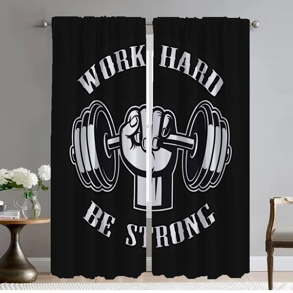 Gym Halloween Decoration Curtains for Living Room Curtain Tulle for Bedroom Home Interior Curtains 2 Pieces Partition Shades