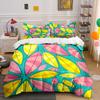 Colorful Abstract Leaf Pattern Print Bedding Set 1 Duvet Cover 2 Pillowcases for Adult and Children Luxury Gift Full Size