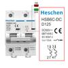 Heschen DC Miniature Circuit Breaker, HSB6C-DC, 2-Pole, DC500V 125A, for Solar Panel Controllers, 35mm DIN Rail Mounting, for PV Systems and Solar