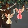 Angel Honeycomb Ornament Paper Angel Hanging Ornament with Sparkling Edge 3D Honeycomb