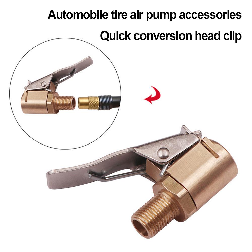 Car Truck Brass Air Pump Valve Chuck Tyre Valve 8mm Pump Motor Bicycle Vehicle Wheel Clip Clamp Connector Auto Adapter