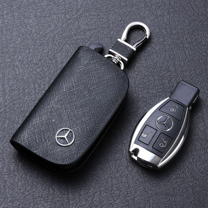 GLC GLB Leather Car Key Case Protection Auto Key Bag Key Chain Cover For Mercedes Benz W176 W177 W204 W205 W212 W213 W206 X156