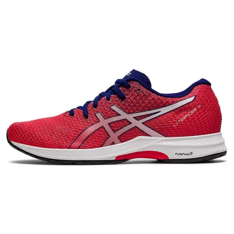 Asics Lyteracer 4 Breathable Low-Top Running Shoes Women Sneaker Red White 1012B192-601