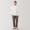 MUJI Men's Warm Crew Neck Long Sleeve T-Shirt, Off-White, Size Small, AB1MRA4A
