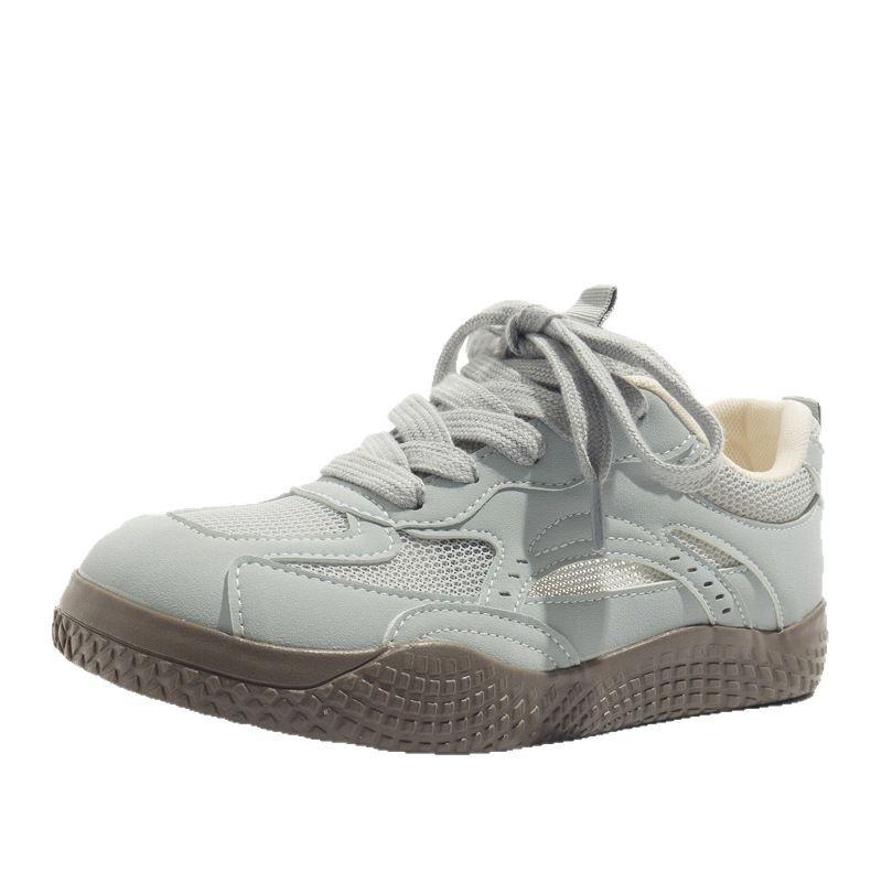 All-match White Shoes Fashionable Women's Shoes Casual Sneakers Mesh Breathable Sports Shoes Height-enhancing German Training Shoes