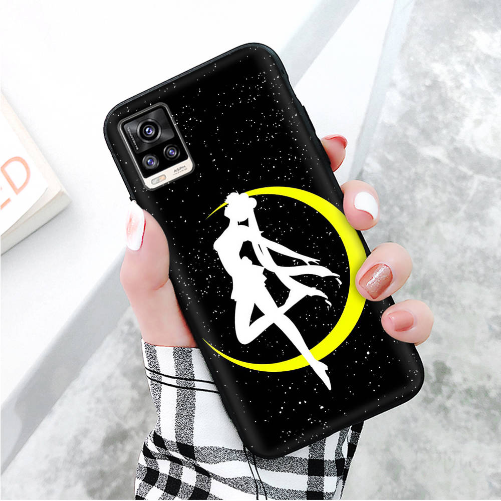 Schwarze Hülle für Xiaomi Redmi 13C Note 9 iPhone XR 7 8 14 15 11 12 13 X XS Pro Max Samsung A25 S23 S24 FE Ultra Plus Sailor Moon