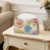 Artistic Colorful Flower Pattern Leather Tissue Holder Portable Napkin Dispenser Perfect For Home And Office Use