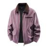 Herren Plus Size Gewaschene Revers-Arbeitsjacke - Frühling/Herbst