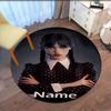 Custom Name Wednesday Printed Round Rug Carpet Chair Rug Area Rug Entryway Doormats,for Office Chair Living Room Bedroom Kitchen Room.