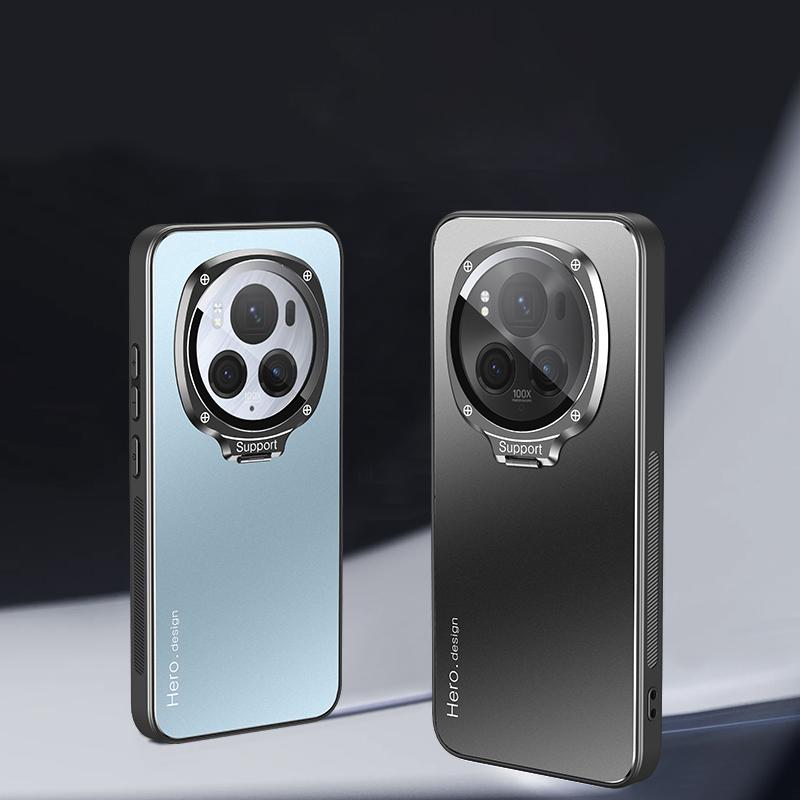 For Honor Magic6 Pro 5G Case with Lens Kickstand Shockproof PC+TPU Phone Cover