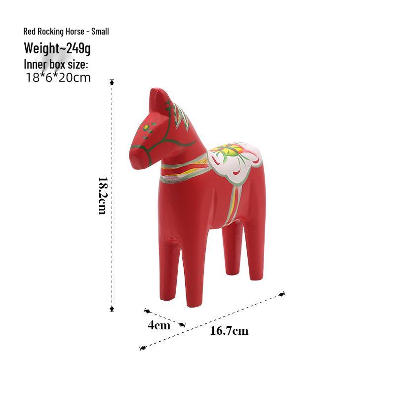 Ozdoba drewniana konik w stylu nordyckim Morandi do dekoracji domu, biura lub salonu