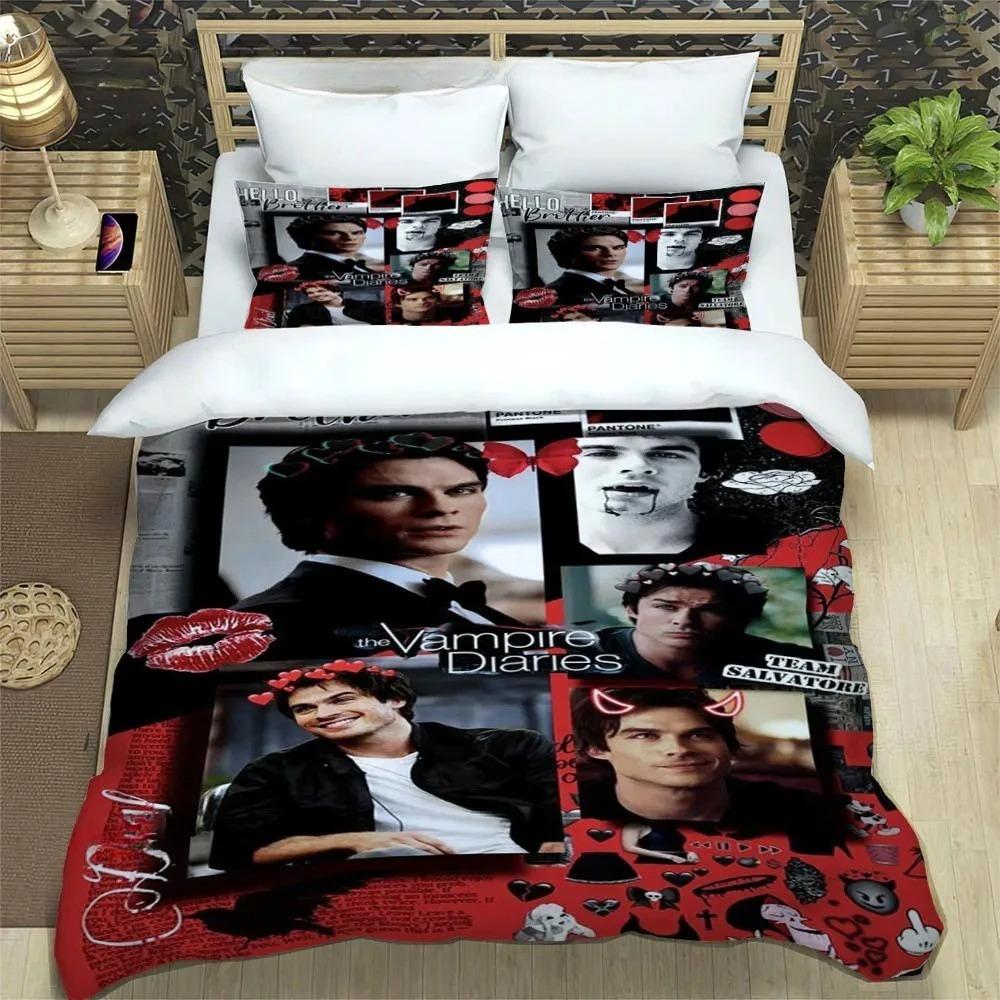 The Vampire Diaries Damon Salvatore Bedding Sets Exquisite Bed Supplies Set Duvet Cover Bed Comforter Set Bedding Birthday Gift