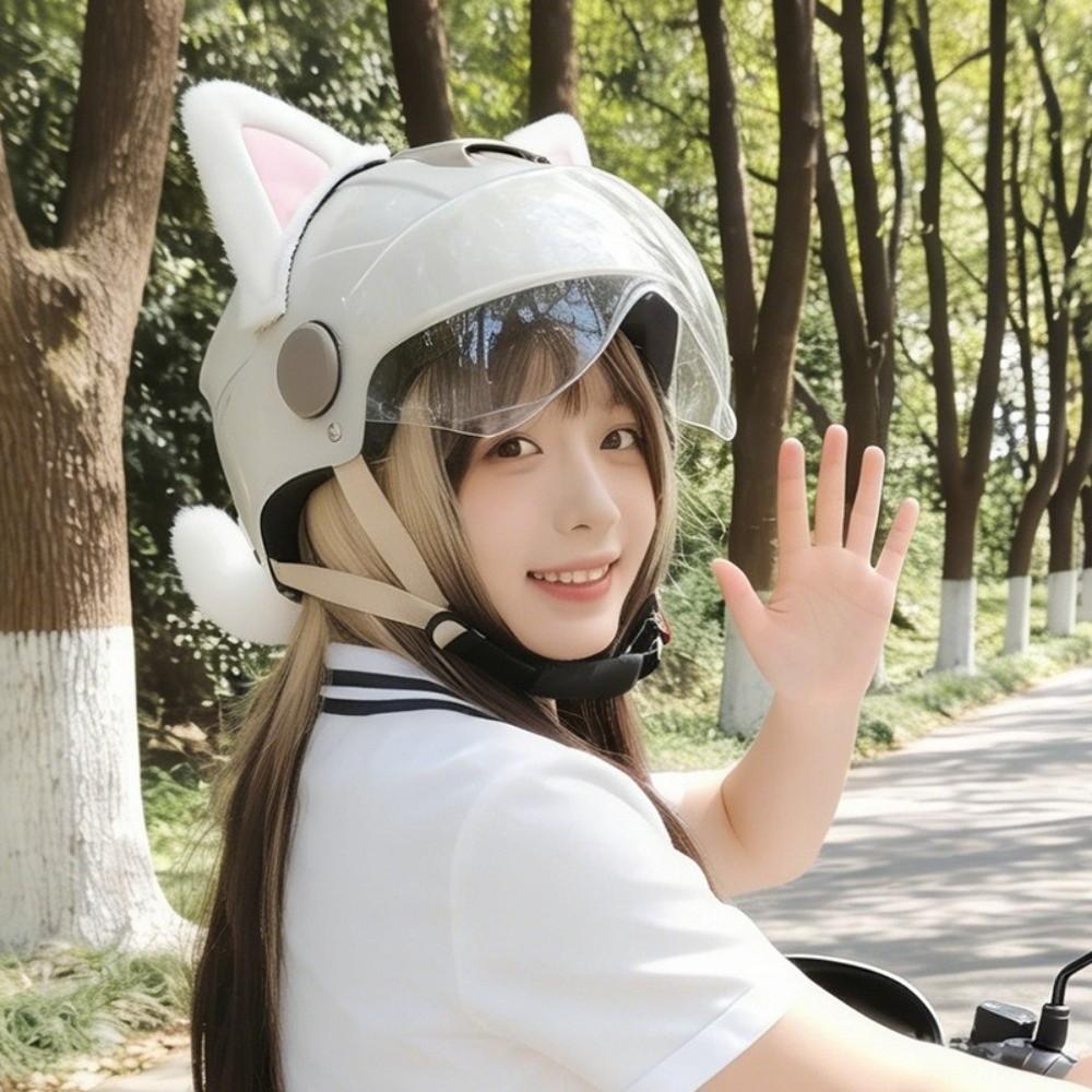 Removable Helmet Cat Ear Decoration Reusable Plush Helmet Accessory  Bicycle Helmet
