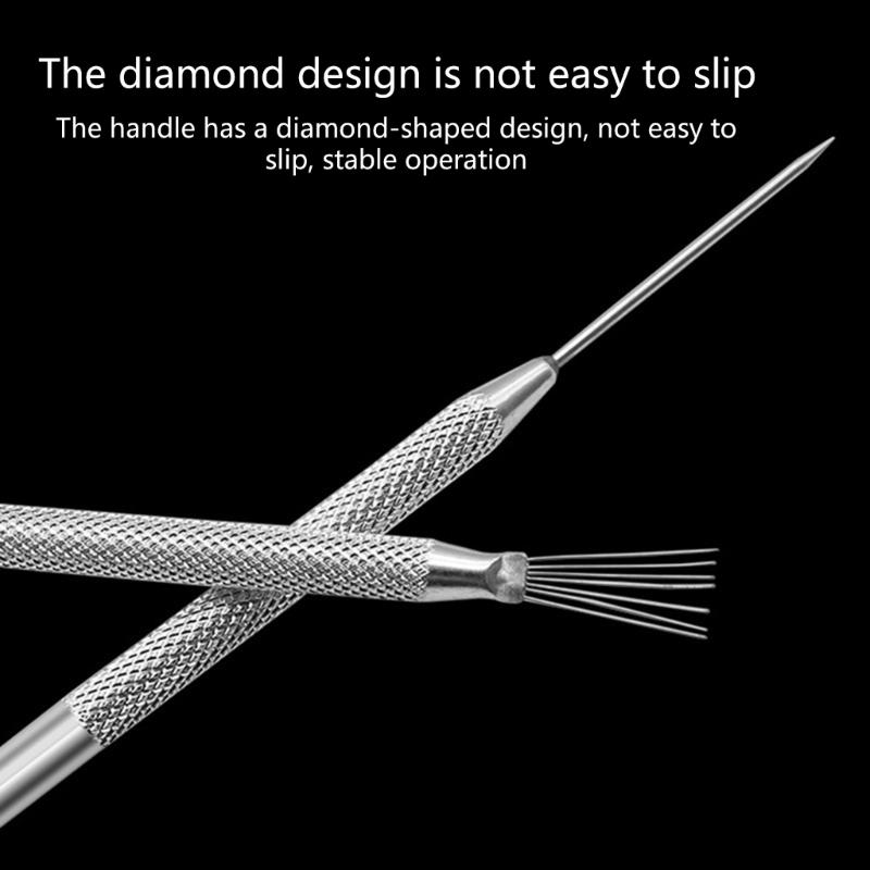 3Pcs Potterys Clay Wire Texture Brush 7Pin Needle Pen Ceramic Polymers Clay Modelings Sculpting Tool Cake