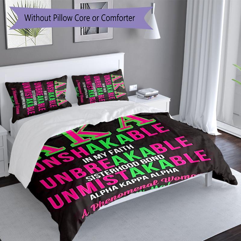 3pcs AKA Logo Pattern Bedding Set Duvet Cover Set Includes Duvet Cover &pillowcases, Perfect All Season Bedroom Decoration & Gift