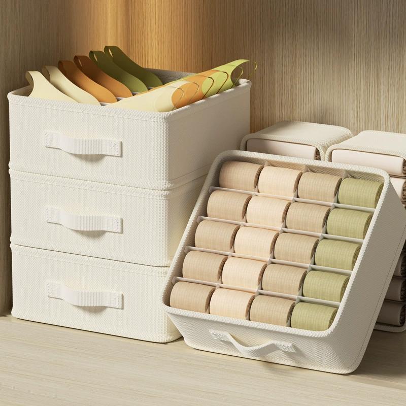 1/3pcs White Underwear Storage Box Socks Underwear Storage Drawer Division Multifunctional Household Wardrobe Classification