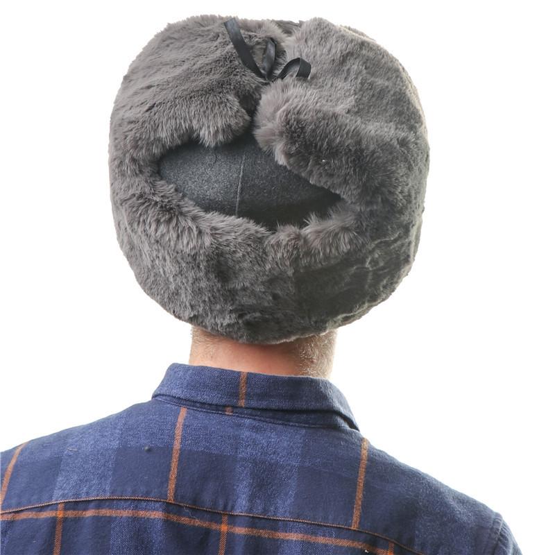 Woll-Outdoor-Kälteschutz verdickter Samt Herren- und Damen-Winter warmer Ohrenschutz Baumwollmütze